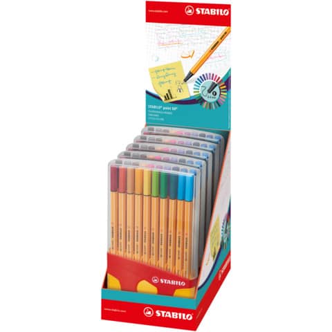 Fineliner Stabilo Point 88® 0,4 mm conf. 20 colori assortiti 8820-03 -14